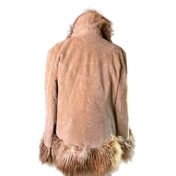 Vintage Y2K Charlotte Russe Genuine Leather Penny Lane Shearling Jacket … - Picture 3 of 6